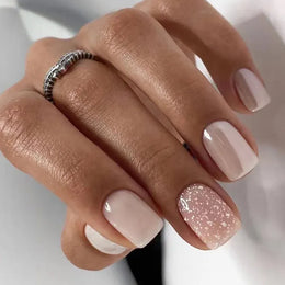 KissICON 07 KissIcon False Nail Full Cover Pink Glitter Nails
