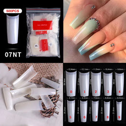 KissICON 07 Natural / CHINA Mid Length Press On Nails Clear Natural 500pcs