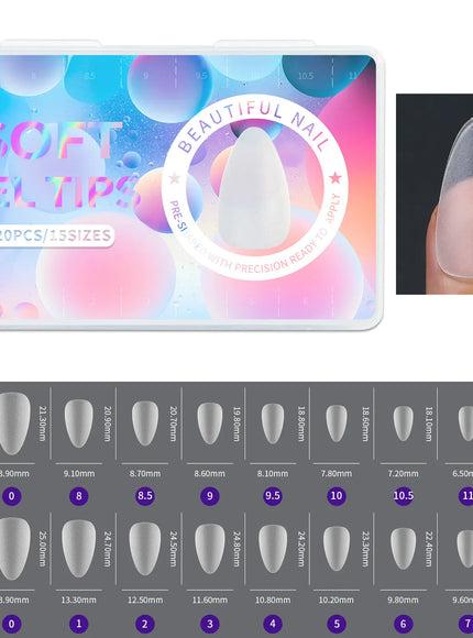 KissICON 08 Frosted Almond Nails Press On Acrylic Tips -
