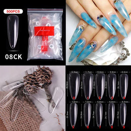 KissICON 08 Transparent / CHINA Mid Length Press On Nails Clear Natural 500pcs