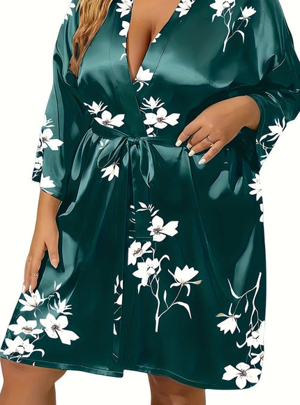 Plus Size Colorful Home Wear Bathrobe 713