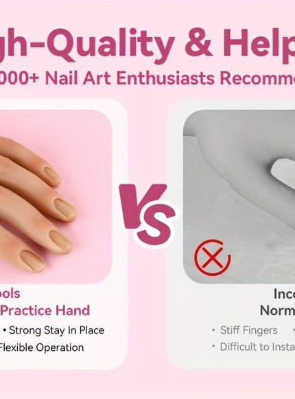 KissIcon Saviland Practice Hand Acrylic Nails - Silicone