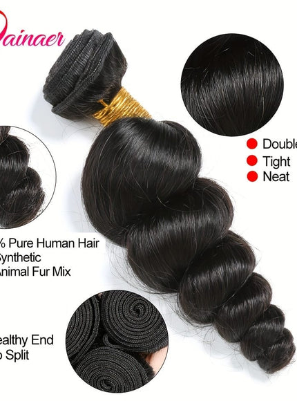 KissIcon Loose Wave Brazilian Hair Bundles - Natural