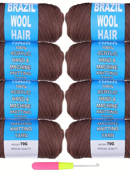8 Pcs Black Wool Hair Braiding Crochet Extensions Bra