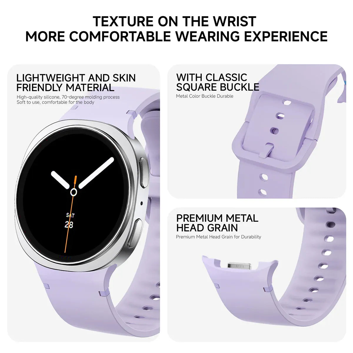 KissICON 1:1 Sport Band for Samsung Galaxy watch 9 8 44mm 40mm 8 classic 46mm Wrist Replacement Belt Bracelet Correa Galaxy watch8 Straps
