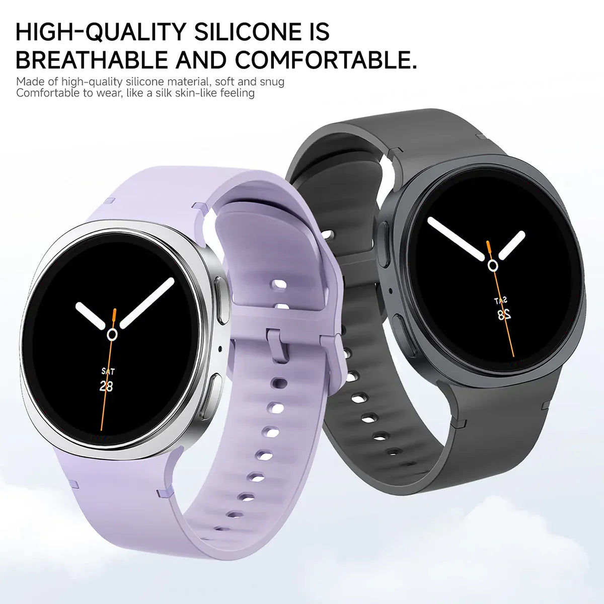 KissICON 1:1 Sport Band for Samsung Galaxy watch 9 8 44mm 40mm 8 classic 46mm Wrist Replacement Belt Bracelet Correa Galaxy watch8 Straps
