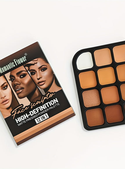 KissICON 1 12color Matte Glossy Face Makeup Set – Contour Highlight