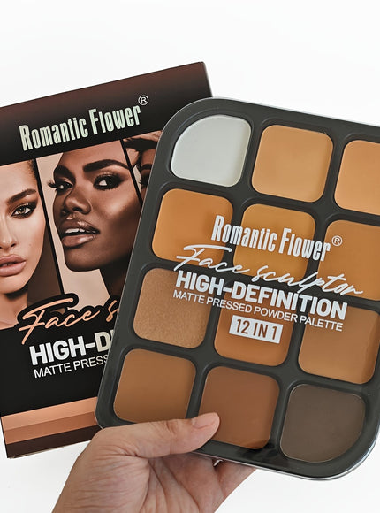 KissICON 1 12color Matte Glossy Face Makeup Set – Contour Highlight
