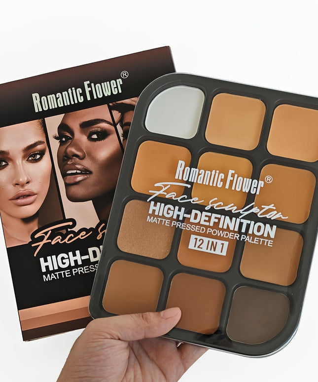 KissICON 1 12color Matte Glossy Face Makeup Set – Contour Highlight