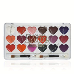 KissICON 1 18shade Heart Lip Glaze Palette Longlasting