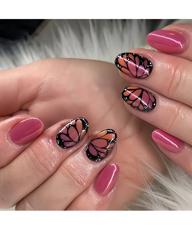 KissICON 1 24PCS Fake Nails Press on Nails Almond Shape