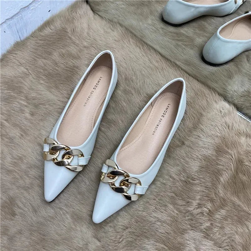 KissICON 1 / 36 Flat Shoes for Women Spring Summer New Metal