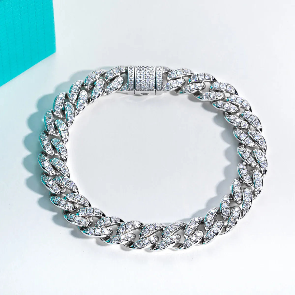 KissICON 1.5mm / Bracelet / 18cm AnuJewel Moissanite Cuban Bracelet Hip Hop 925 Sterling Silver 1.2mm/1.5mm/2mm Flashy Heavy Metal Statement for Men & Women
