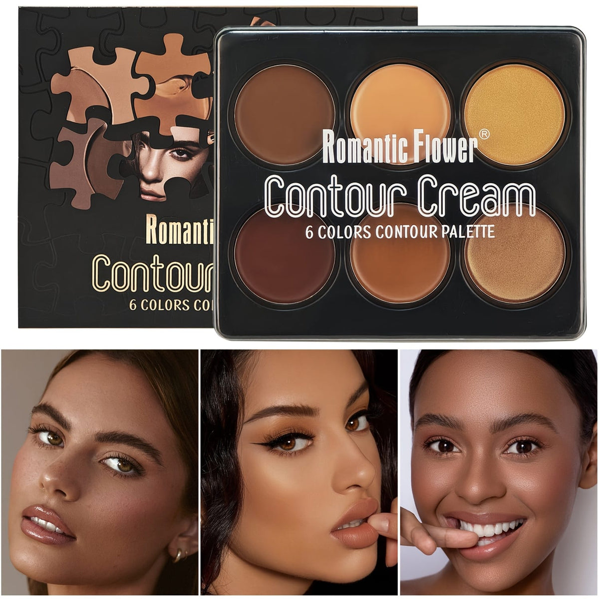 KissICON 1 6color Contour Cream Palette Full Coverage
