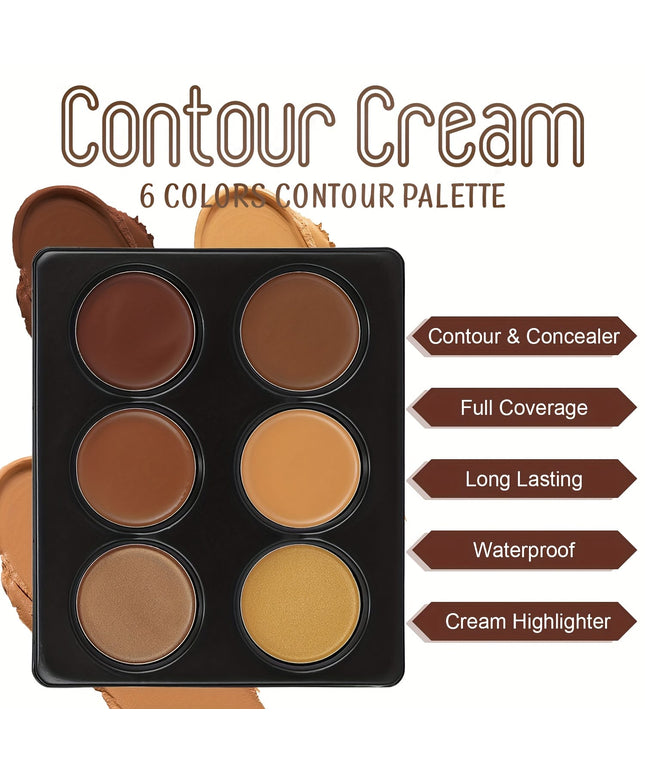 KissICON 1 6color Contour Cream Palette Full Coverage
