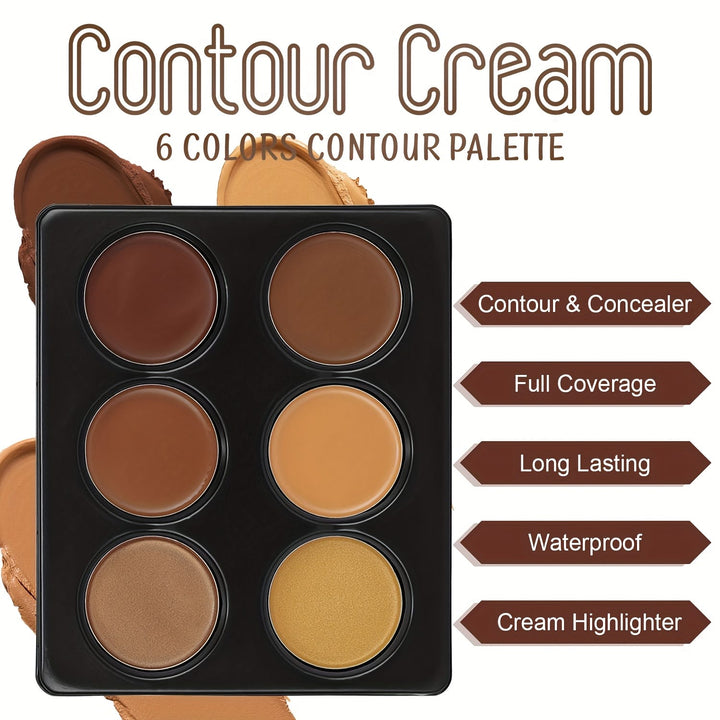6color Contour Cream Palette Full Coverage