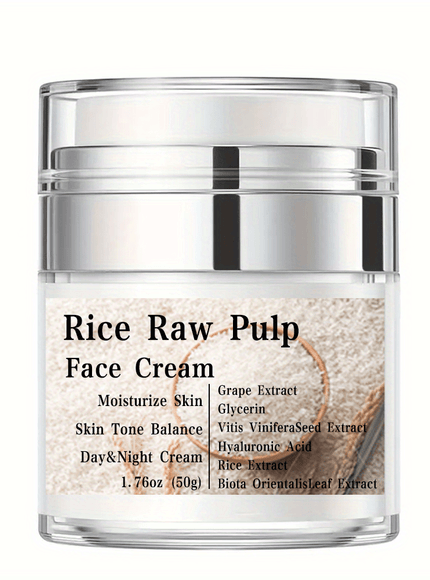 KissICON 1.76 Oz (50g) Rice Pulp Face Cream Hyaluronic Acid Grape Extract