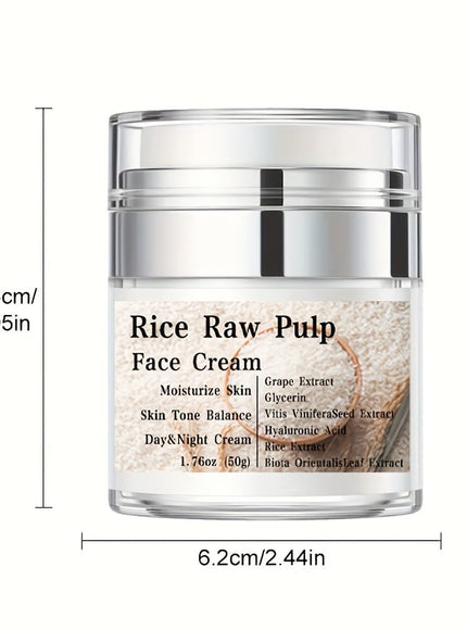 KissICON 1.76 Oz (50g) Rice Pulp Face Cream Hyaluronic Acid Grape Extract
