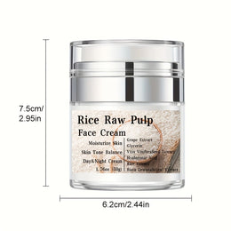 KissICON 1.76 Oz (50g) Rice Pulp Face Cream Hyaluronic Acid Grape Extract