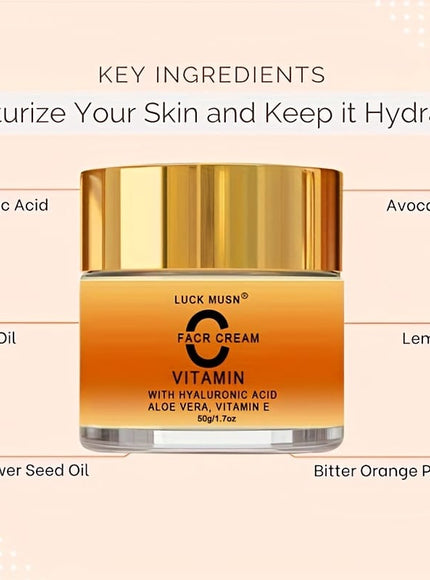 KissICON 1.7oz KissIcon Vitamin C Face Cream Hyaluronic Infused -