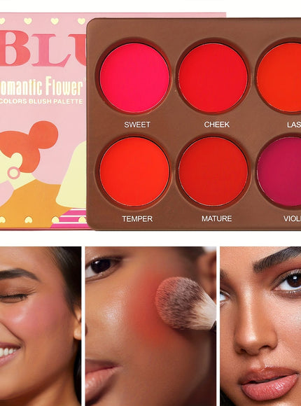 KissICON 1 Berry Matte Blush Palette Longlasting All