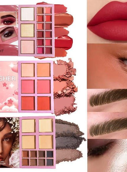 KissICON 1 Bookstyle Makeup Palette Eyeshadow Blush Concealer