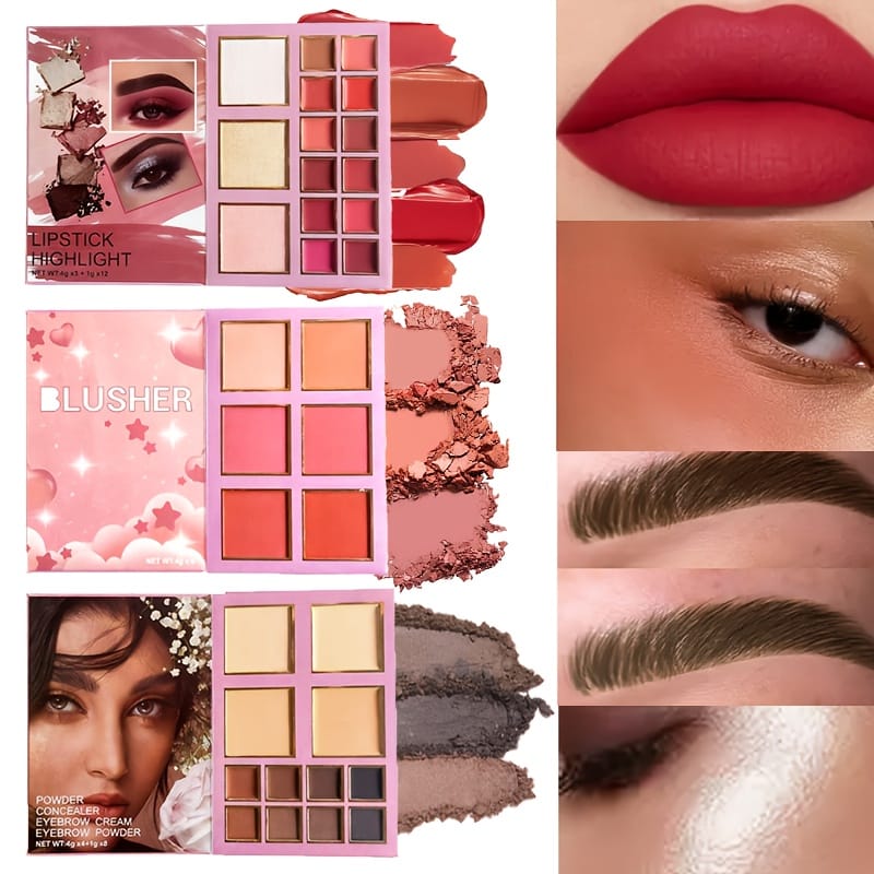 KissICON 1 Bookstyle Makeup Palette Eyeshadow Blush Concealer