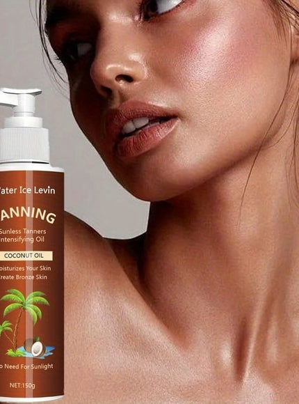 KissICON 1 Bottle Deep Tan Coconut Oil Waterproof Lasting