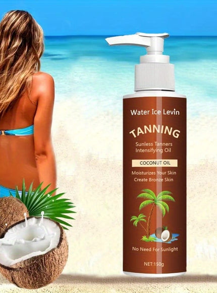 KissICON 1 Bottle Deep Tan Coconut Oil Waterproof Lasting