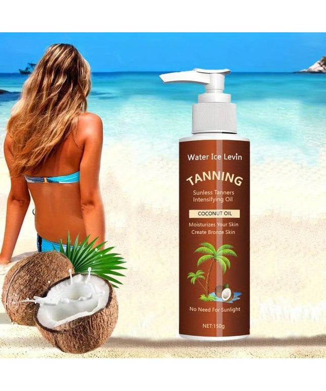 KissICON 1 Bottle Deep Tan Coconut Oil Waterproof Lasting