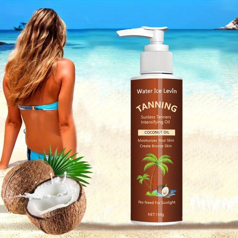 KissICON 1 Bottle Deep Tan Coconut Oil Waterproof Lasting