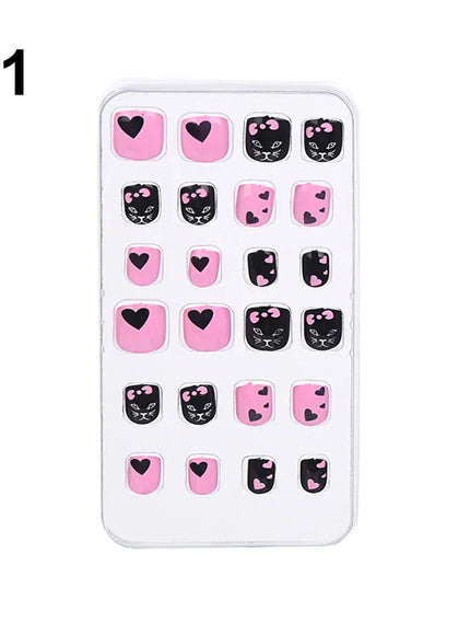 KissICON 1 💋 Child False Nails 24Pcs Box - Easy
