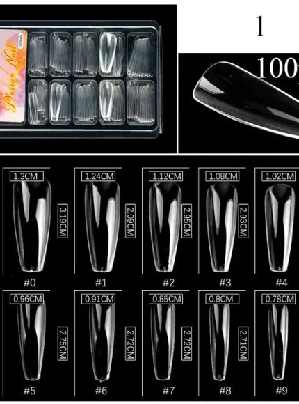 KissICON 1 KissIcon 100Pcs Semi Frosted Clear Nails - Full