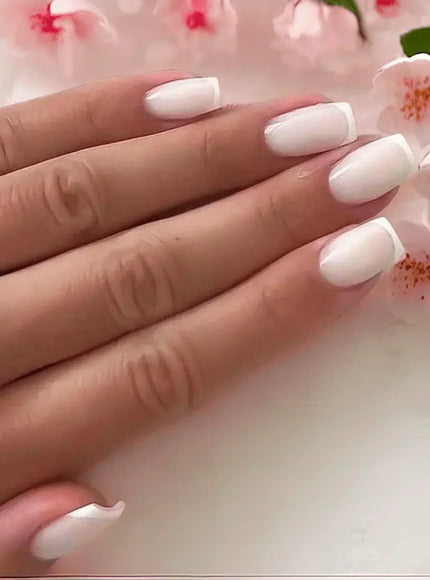 KissICON 1 KissIcon 24Pcs French Tip Nails - Solid Color