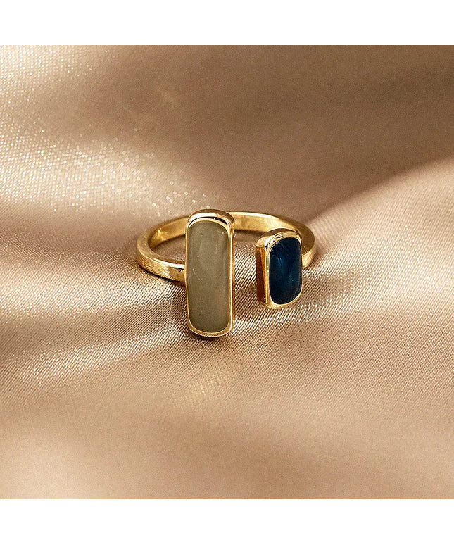 KissICON 1 Kissicon Colorful Drip Glaze Ring – Adjustable Gold