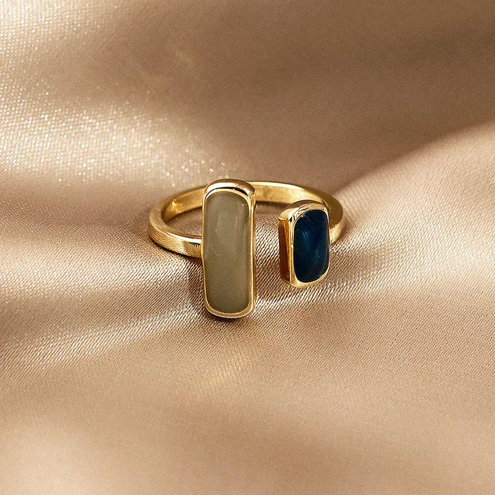 Kissicon Colorful Drip Glaze Ring – Adjustable Gold