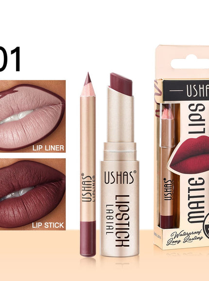 KissICON 1# KissIcon Ushas Lipstick Lipliner Set - Long Lasting