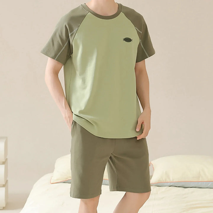 Cool Cotton ShortSleeve PJ Set for Young Men