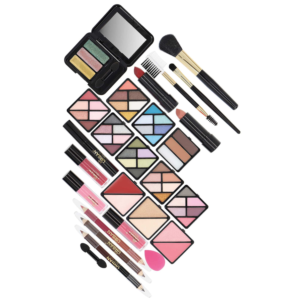 KissICON 1 Luxe Vegan Makeup Vanity Case – 73piece Gold Travel