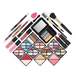 KissICON 1 Luxe Vegan Makeup Vanity Case – 73piece Gold Travel