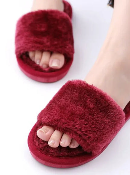 KissICON 1 Pair Women Slippers New Fashion Plush Shallow