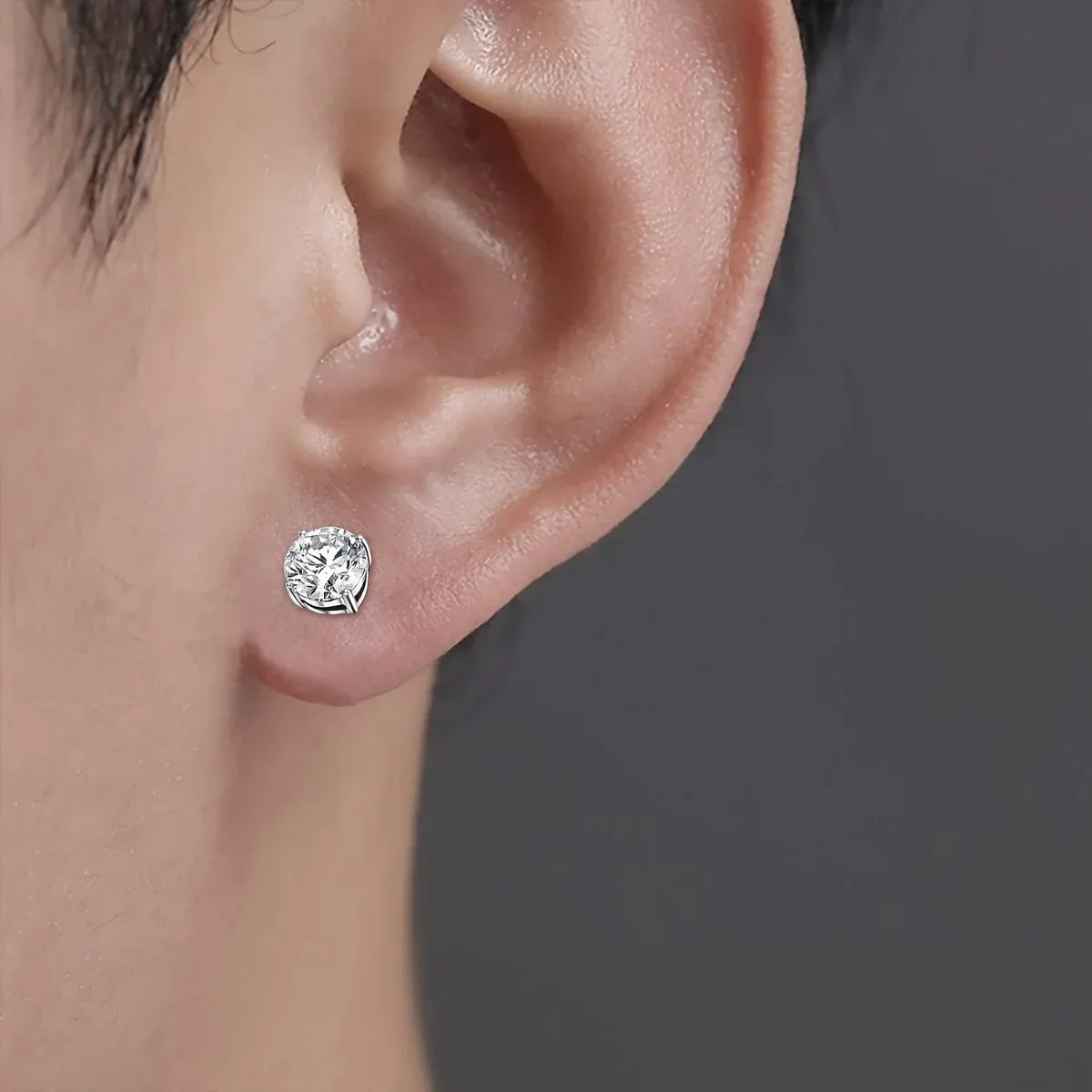 KissICON 1 Pairs Crystal Strong Magnetic Ear Stud Clip Earrings for Men Women Punk Round Zircon Magnet Earrings Non Piercing Jewelry