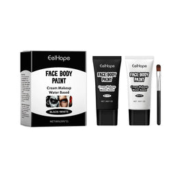 KissICON 1 pcs Halloween Makeup Face Body Paint White Black Special Effects Christmas Cosplay Party Supplies Full Coverage Oil Free Easy Wash