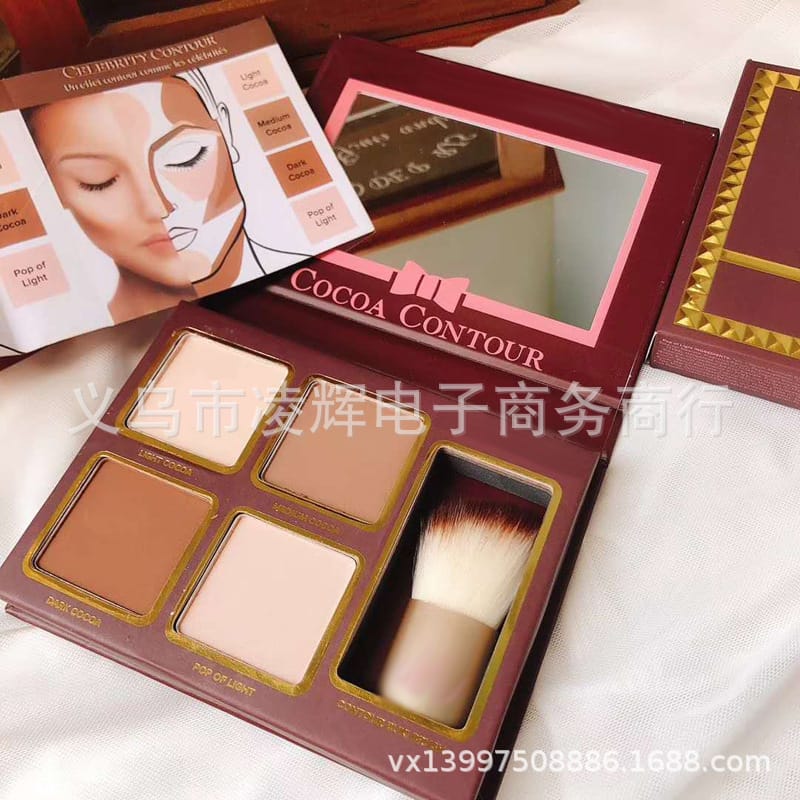 KissICON 1 pcs KissIcon 4 Colors Eyeshadow Palette With Brush Long