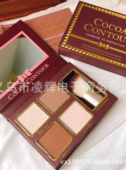 KissICON 1 pcs KissIcon 4 Colors Eyeshadow Palette With Brush Long