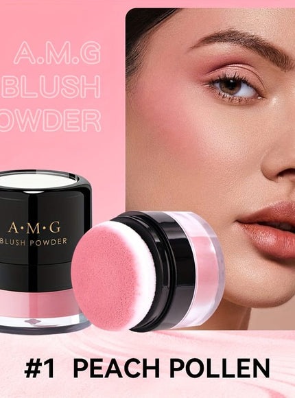 jkthpu-45 #1 PEACH POLLEN KissIcon Blush Powder Puff Long Lasting Waterproof Finish