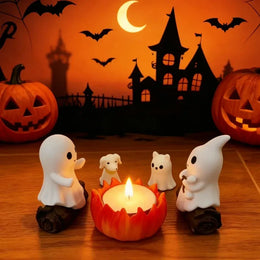 KissICON 1 SET 1 Set Halloween Ghost Bonfire Scene Decor Weird Cute Resin Ghost Spooky Haunted House Backyard Party Tabletop Decoration