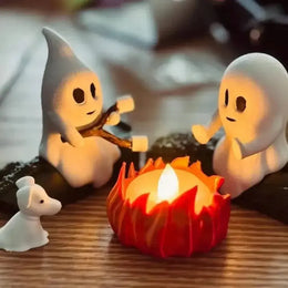 KissICON 1 SET 1 Set Halloween Ghost Bonfire Scene Decor Weird Cute Resin Ghost Spooky Haunted House Backyard Party Tabletop Decoration