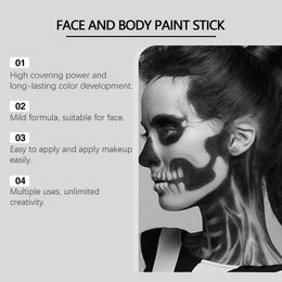 KissICON 1 Set Halloween Face Painting Kit Black White Body Paint Set DIY Cosplay Foundation Clown Colorful Lasting Waterproof Festive Makeup