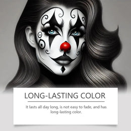 KissICON 1 set Halloween Face Painting Kit Highly Pigmented Face Body Brushes Face Paint for DIY Cosplay Theme Parties Body Makeup Clown